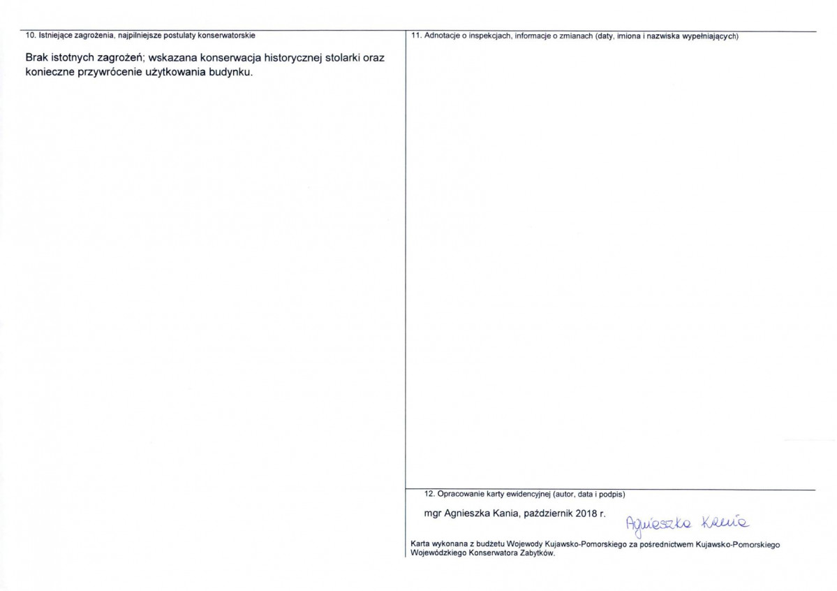 Karta obiektu niewpisanego do rejestru, skan nr 2