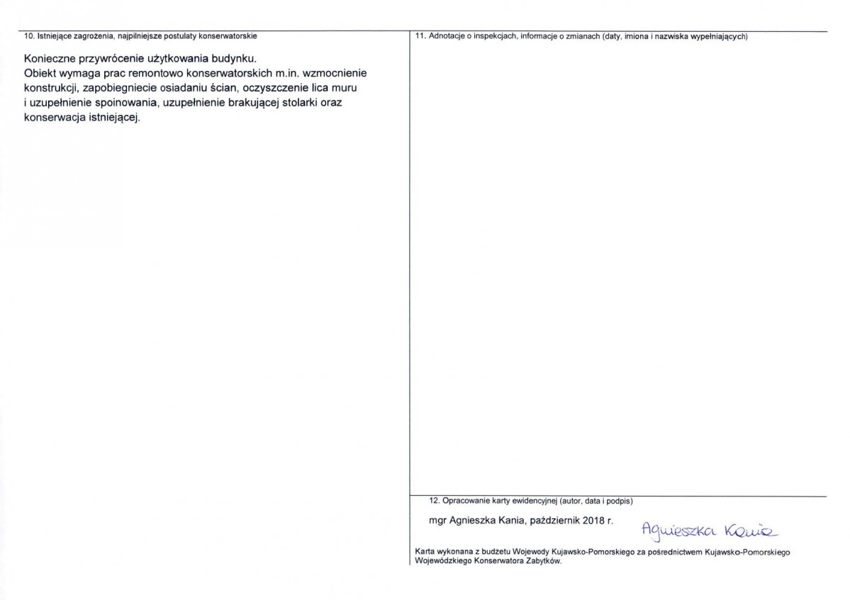 Karta obiektu niewpisanego do rejestru, skan nr 2