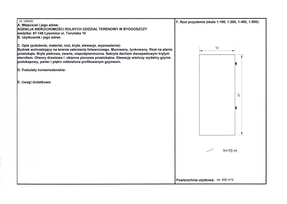 KEZN - Karta obiektu niewpisanego do rejestru, skan nr 2