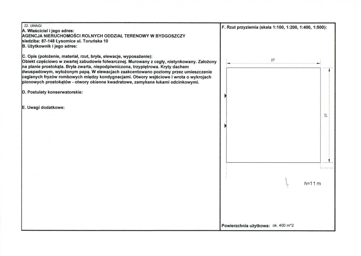 KEZN - Karta obiektu niewpisanego do rejestru, skan nr 2