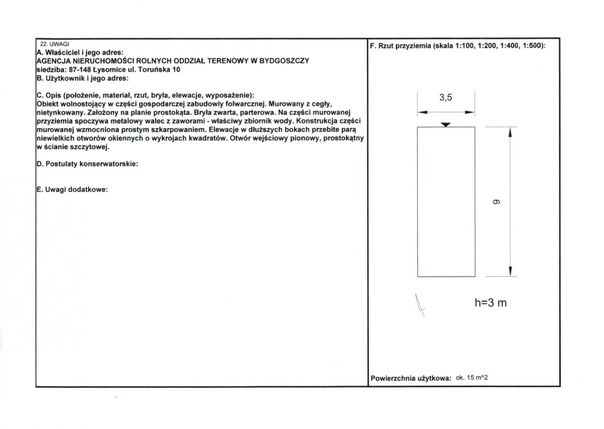 KEZN - Karta obiektu niewpisanego do rejestru, skan nr 2