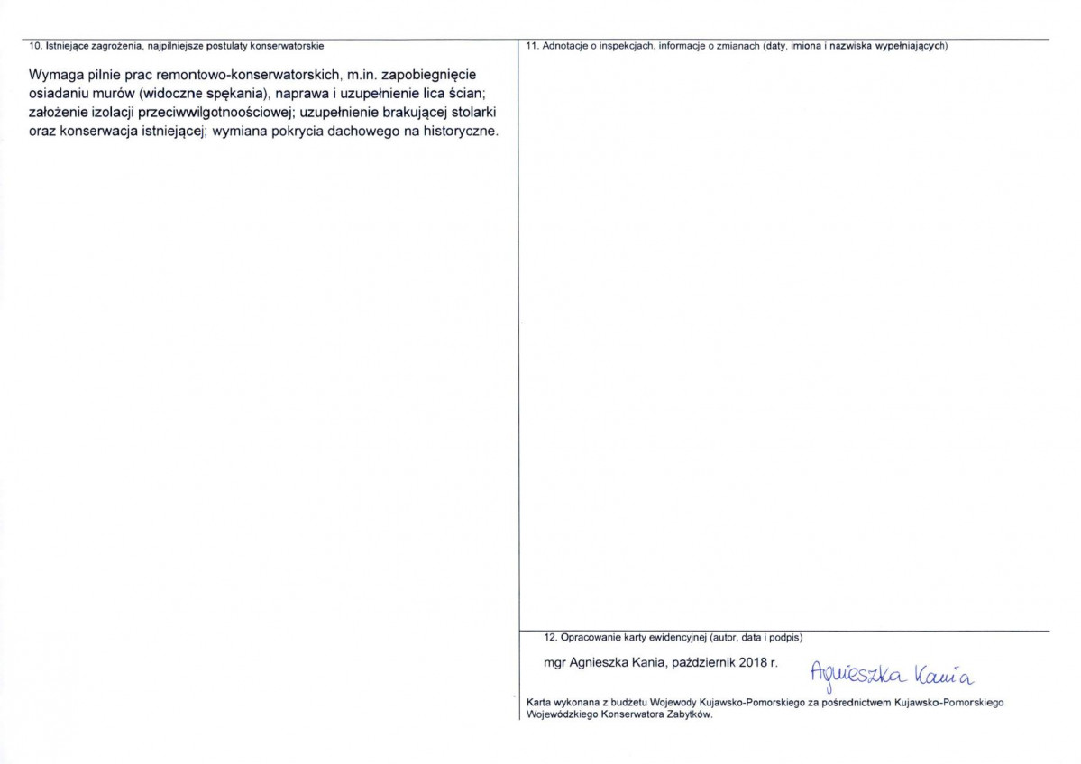 Karta obiektu niewpisanego do rejestru, skan nr 2