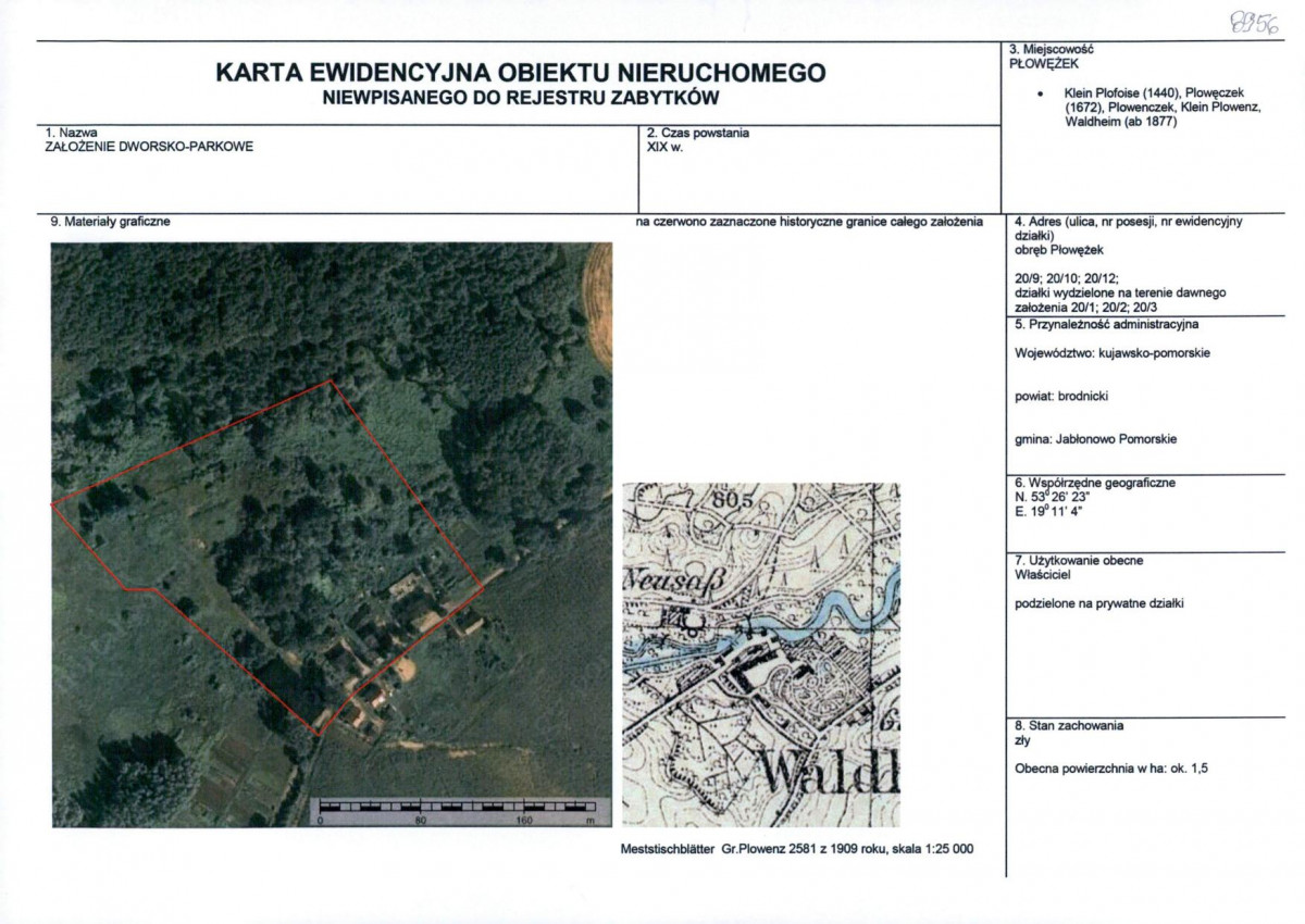 KEZN - Karta obiektu niewpisanego do rejestru, skan nr 1