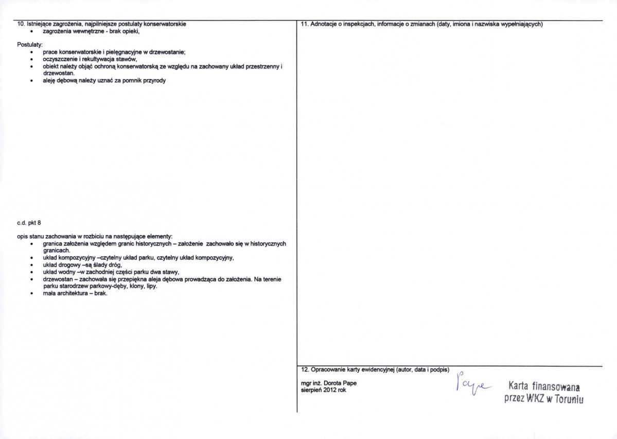 KEZN - Karta obiektu niewpisanego do rejestru, skan nr 2