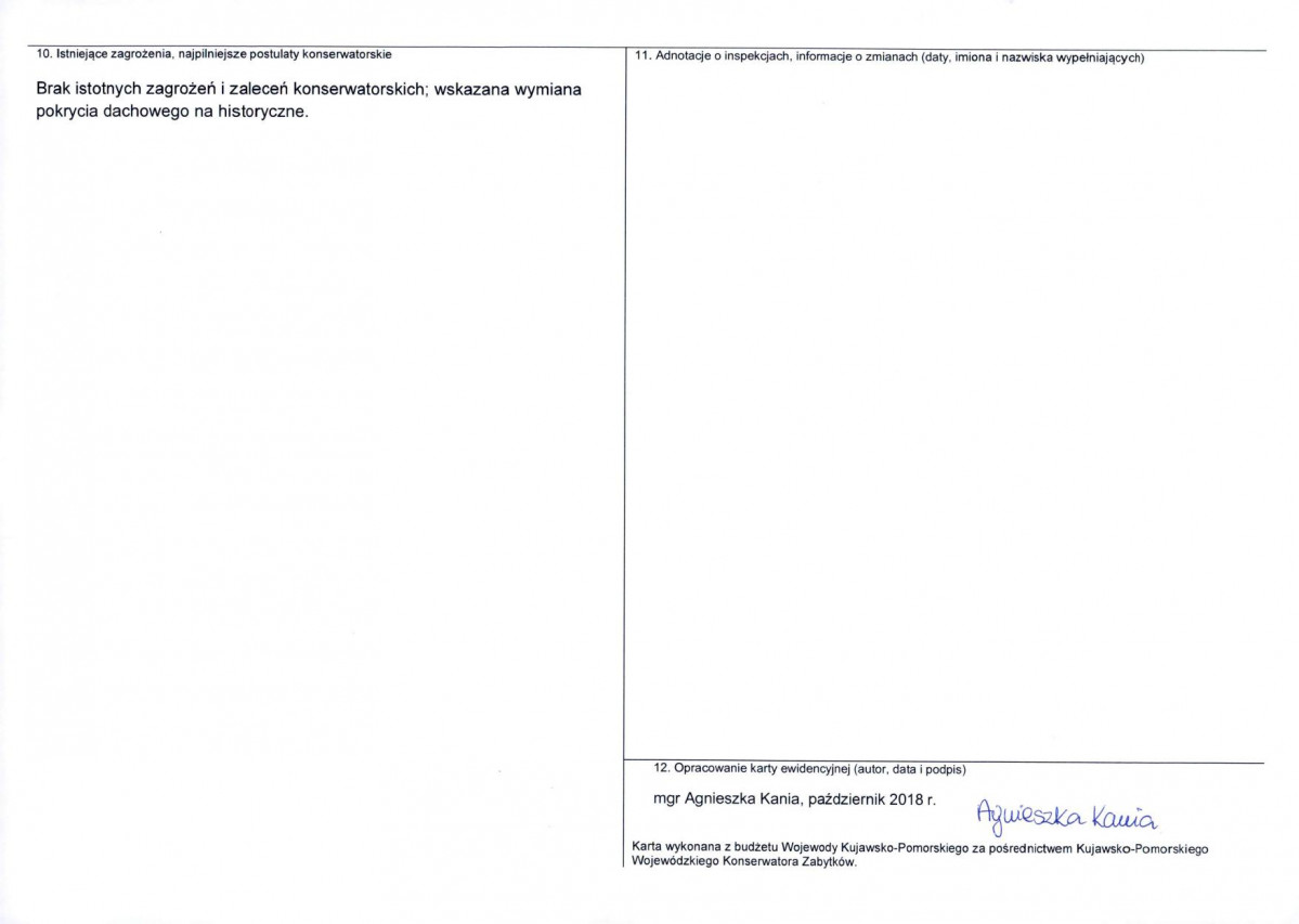 Karta obiektu niewpisanego do rejestru, skan nr 2