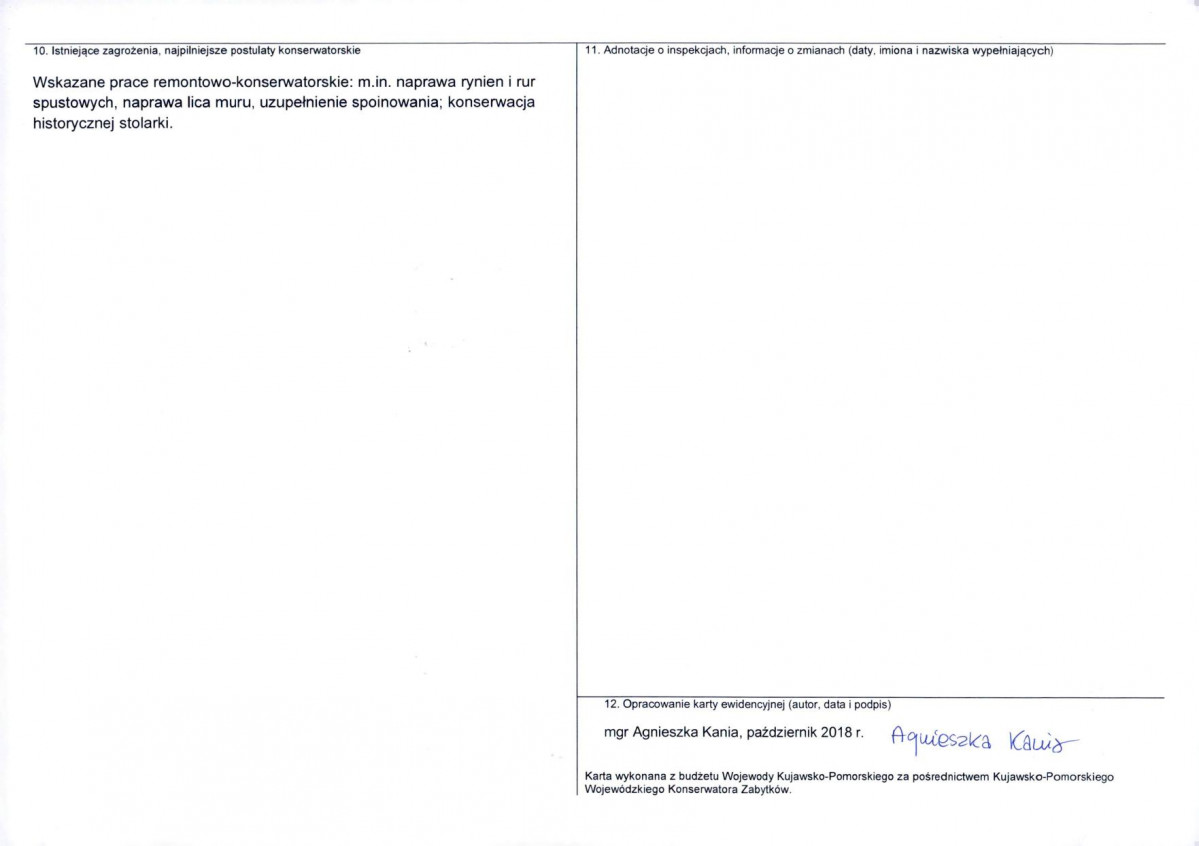Karta obiektu niewpisanego do rejestru, skan nr 2
