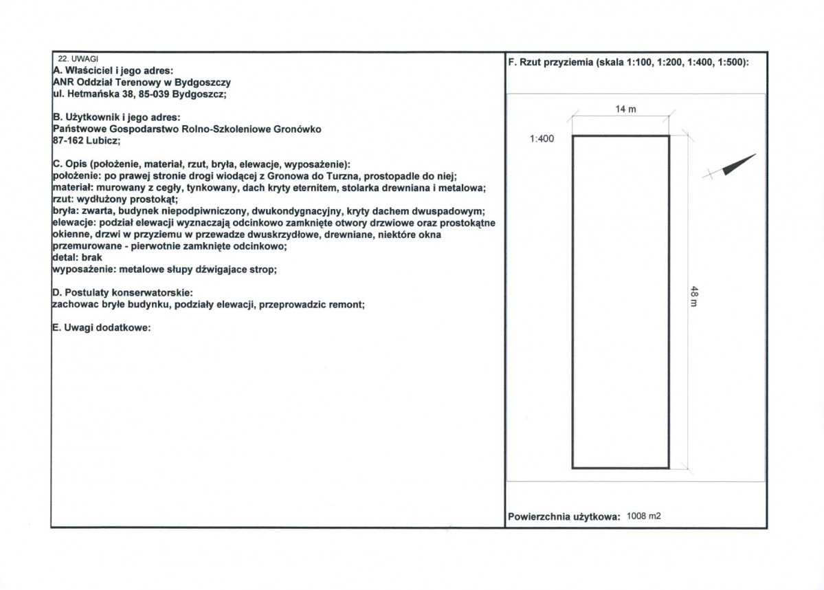 KEZN - Karta obiektu niewpisanego do rejestru, skan nr 2