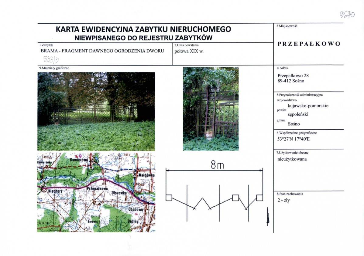 KEZN - Karta obiektu niewpisanego do rejestru, skan nr 1