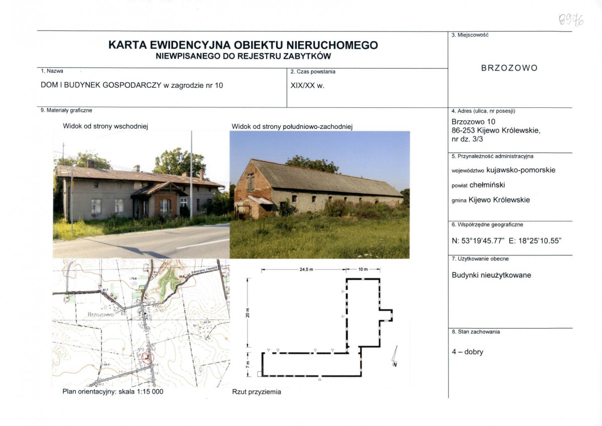KEZN - Karta obiektu niewpisanego do rejestru, skan nr 1