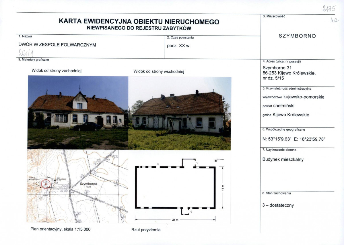 KEZN - Karta obiektu niewpisanego do rejestru, skan nr 1