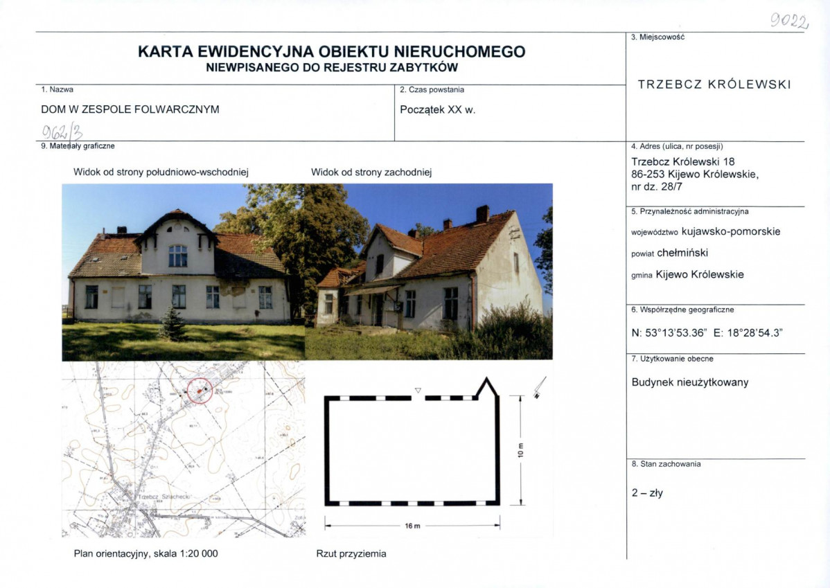 KEZN - Karta obiektu niewpisanego do rejestru, skan nr 1