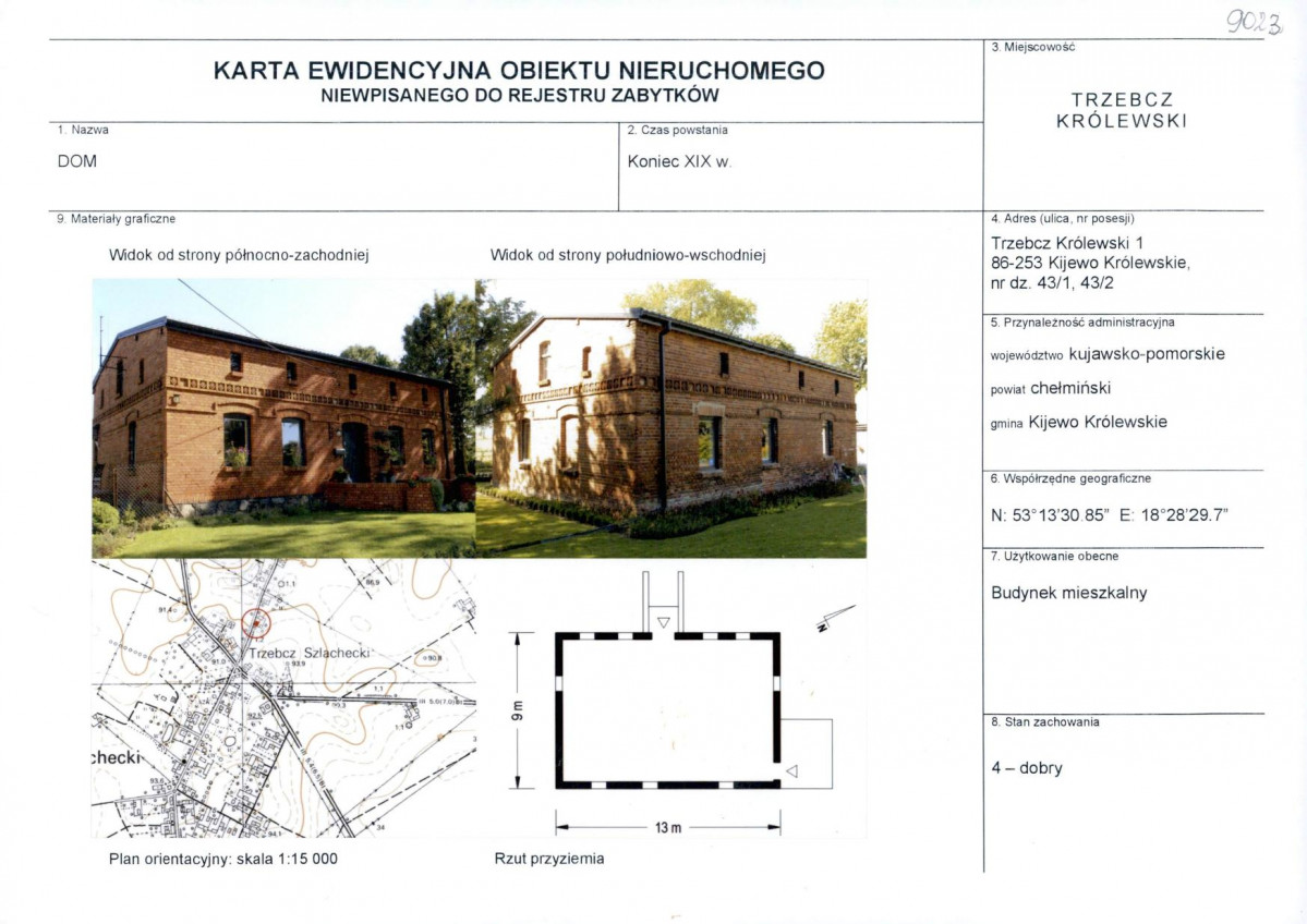 KEZN - Karta obiektu niewpisanego do rejestru, skan nr 1