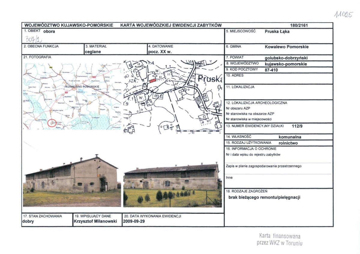 KEZN - Karta obiektu niewpisanego do rejestru, skan nr 1