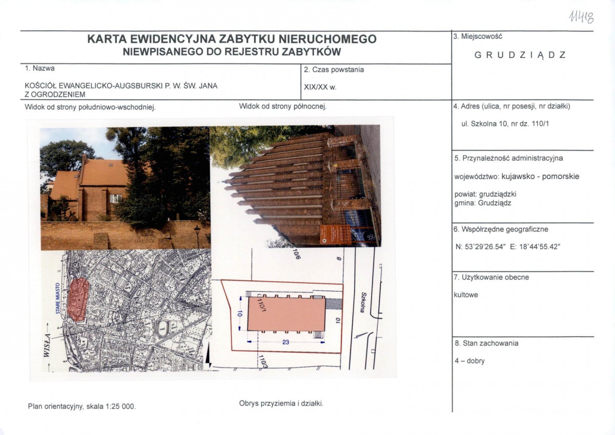 KEZN - Karta obiektu niewpisanego do rejestru, skan nr 1