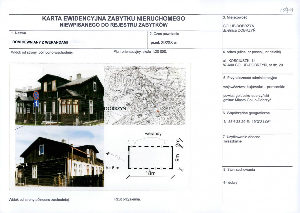 Karta obiektu niewpisanego do rejestru, skan nr 1