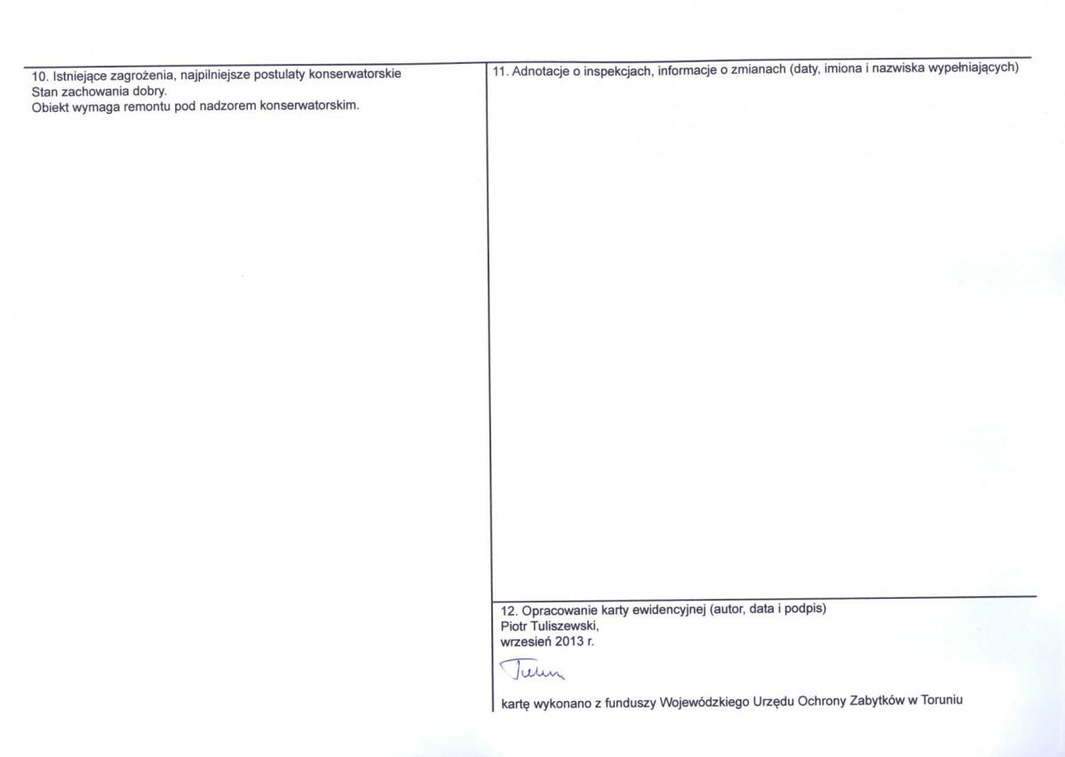 Karta obiektu niewpisanego do rejestru, skan nr 2