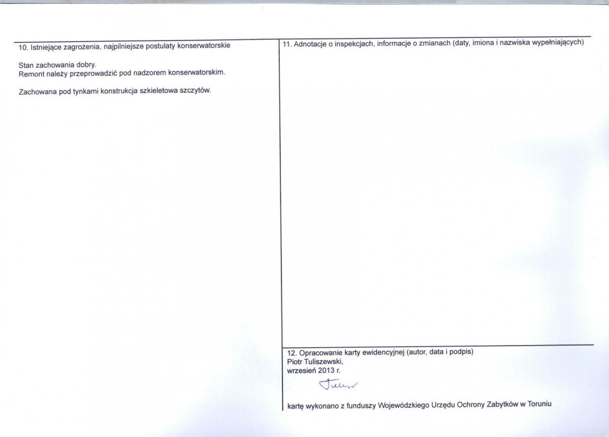 Karta obiektu niewpisanego do rejestru, skan nr 2