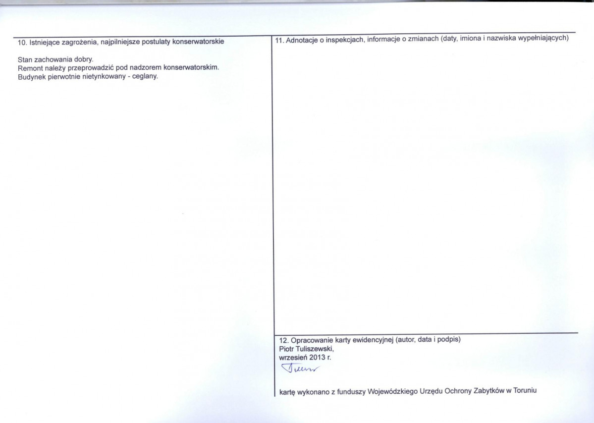 Karta obiektu niewpisanego do rejestru, skan nr 2