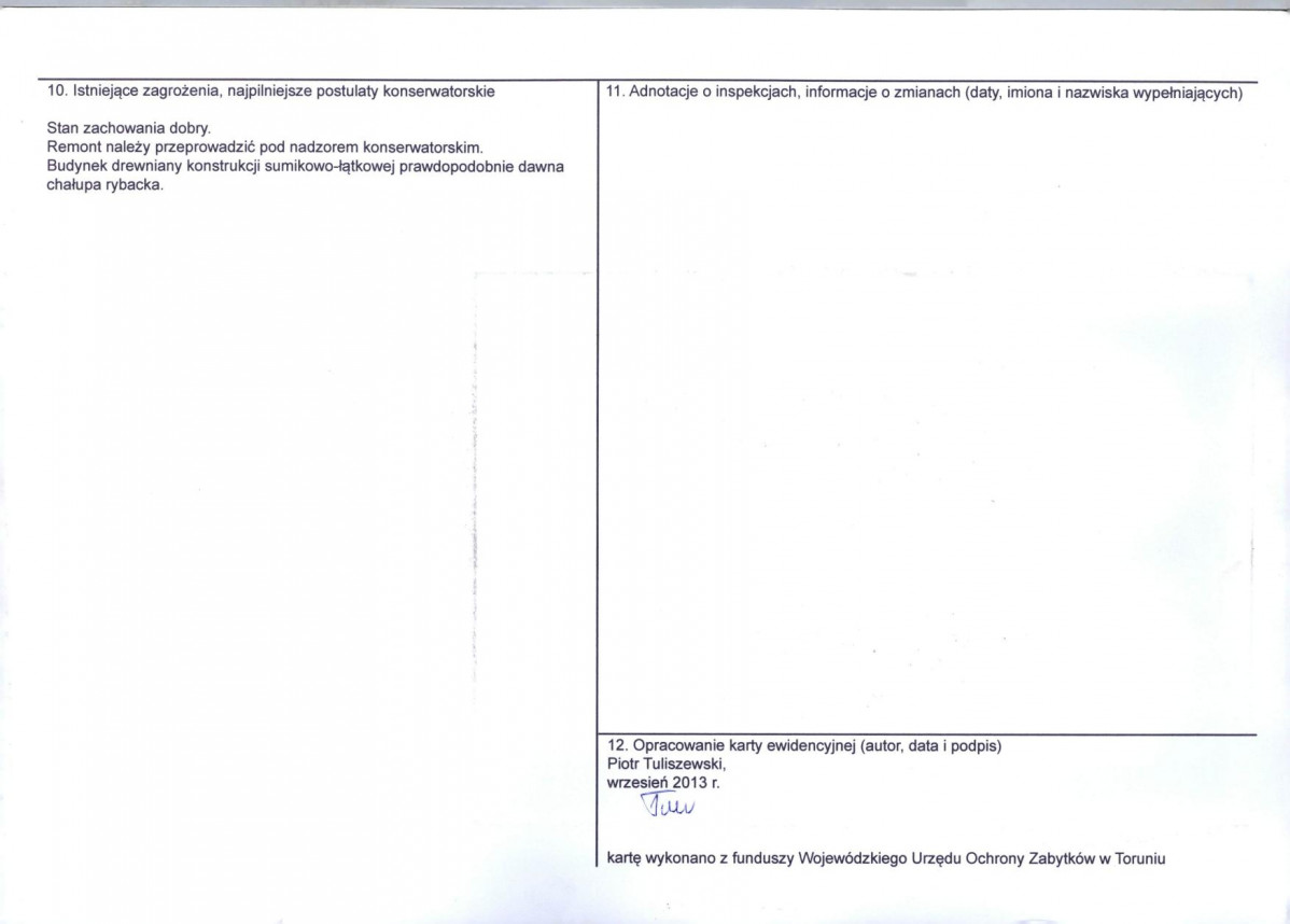 Karta obiektu niewpisanego do rejestru, skan nr 2