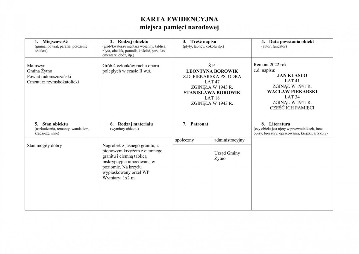 karta ewidencyjna, skan nr 1