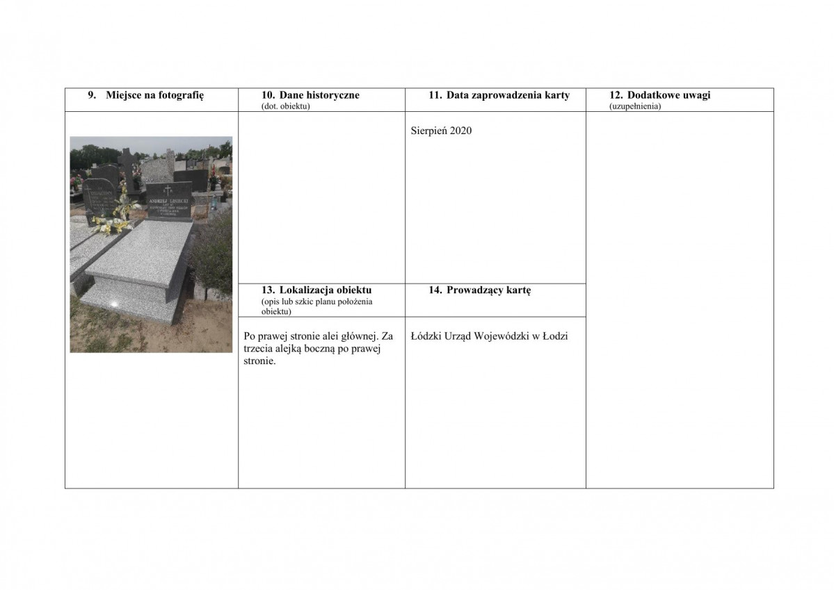 karta ewidencyjna, skan nr 2