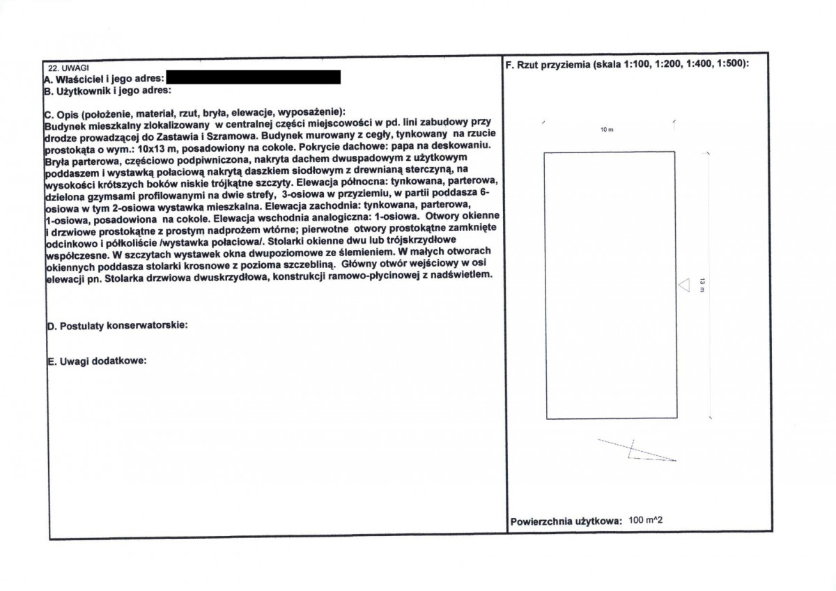 KEZN - Karta obiektu niewpisanego do rejestru, skan nr 2