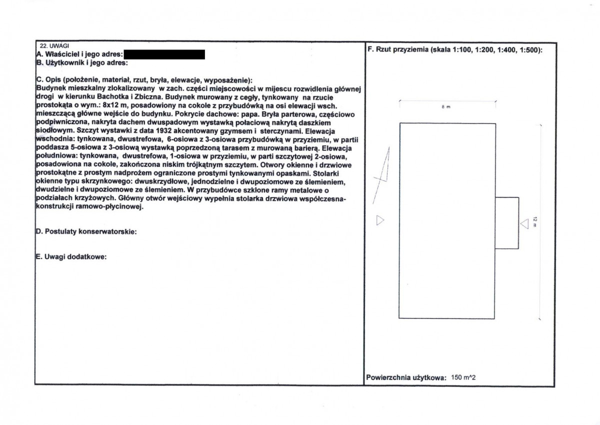 KEZN - Karta obiektu niewpisanego do rejestru, skan nr 2