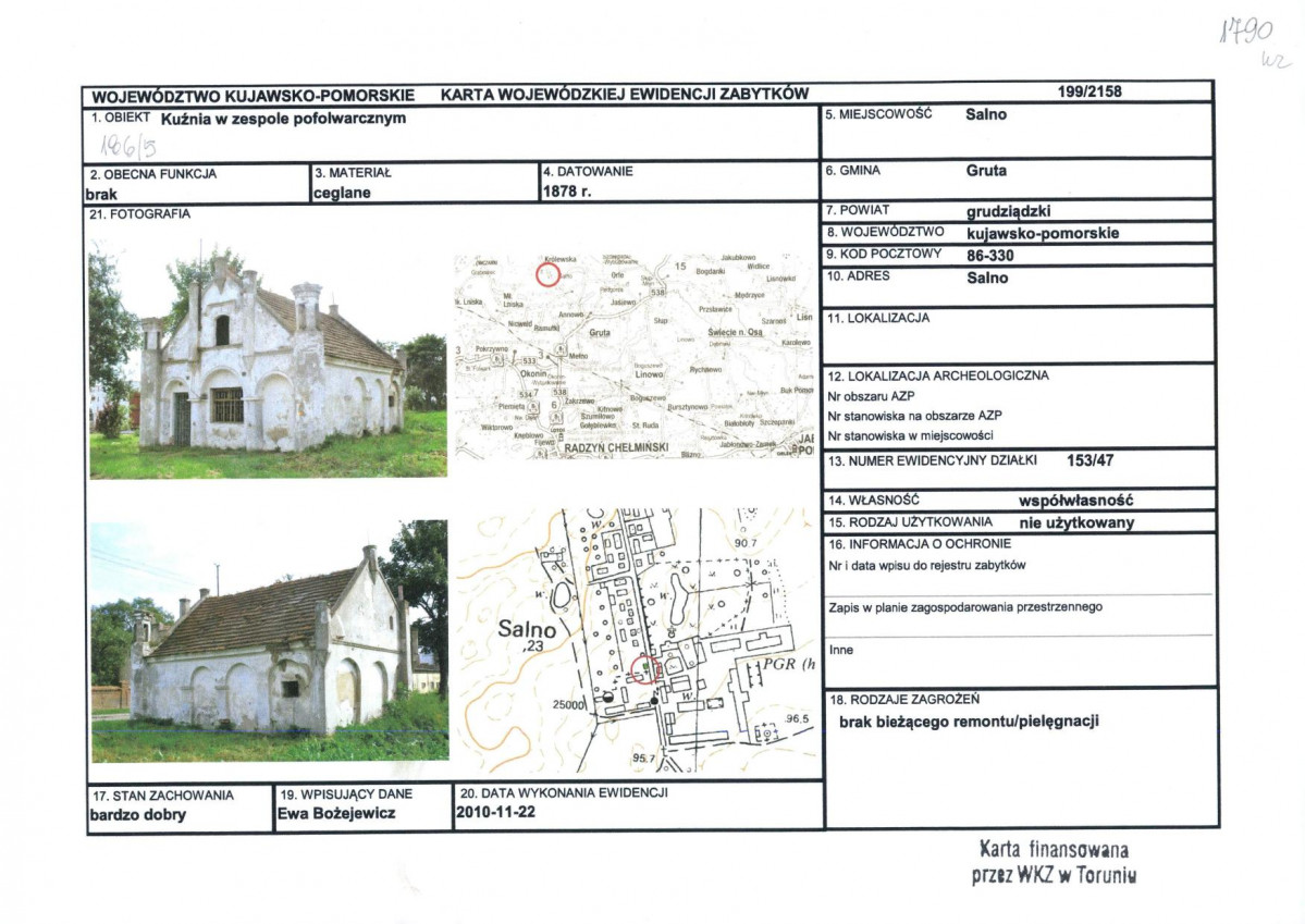 KEZN - Karta obiektu niewpisanego do rejestru, skan nr 1