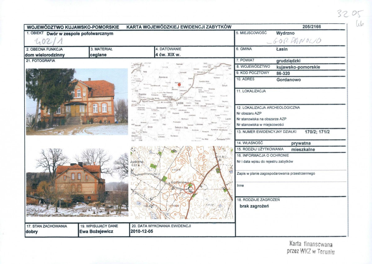 KEZN - Karta obiektu niewpisanego do rejestru, skan nr 1