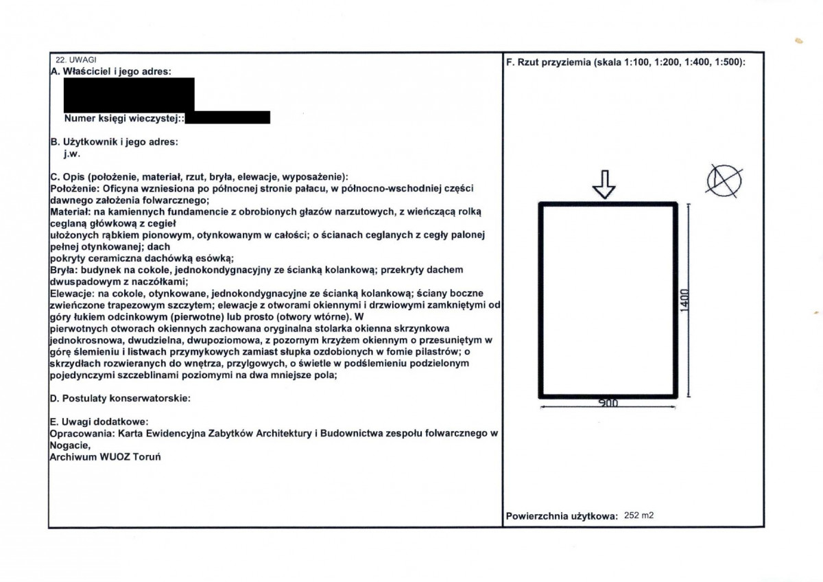 KEZN - Karta obiektu niewpisanego do rejestru, skan nr 2
