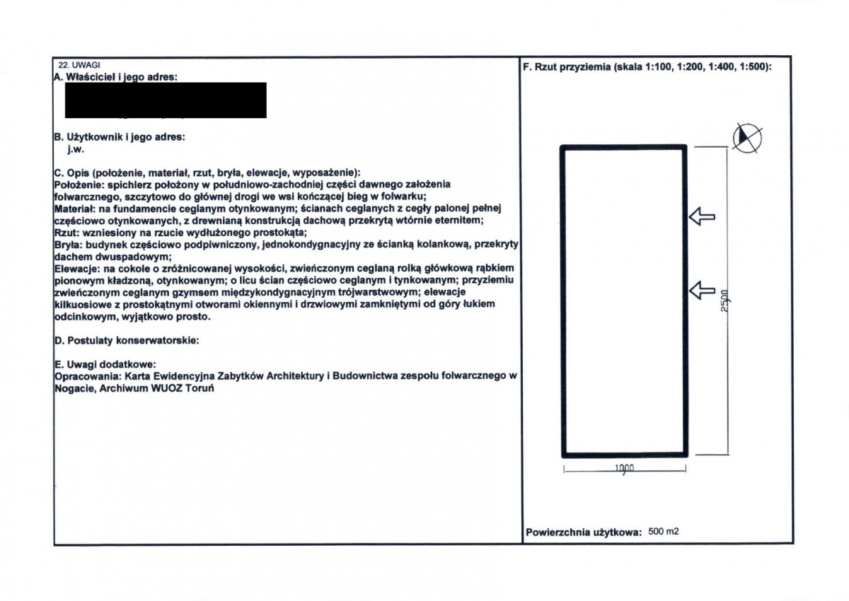 KEZN - Karta obiektu niewpisanego do rejestru, skan nr 2