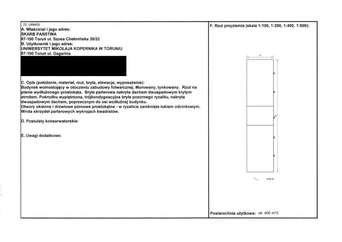 KEZN - Karta obiektu niewpisanego do rejestru, skan nr 2