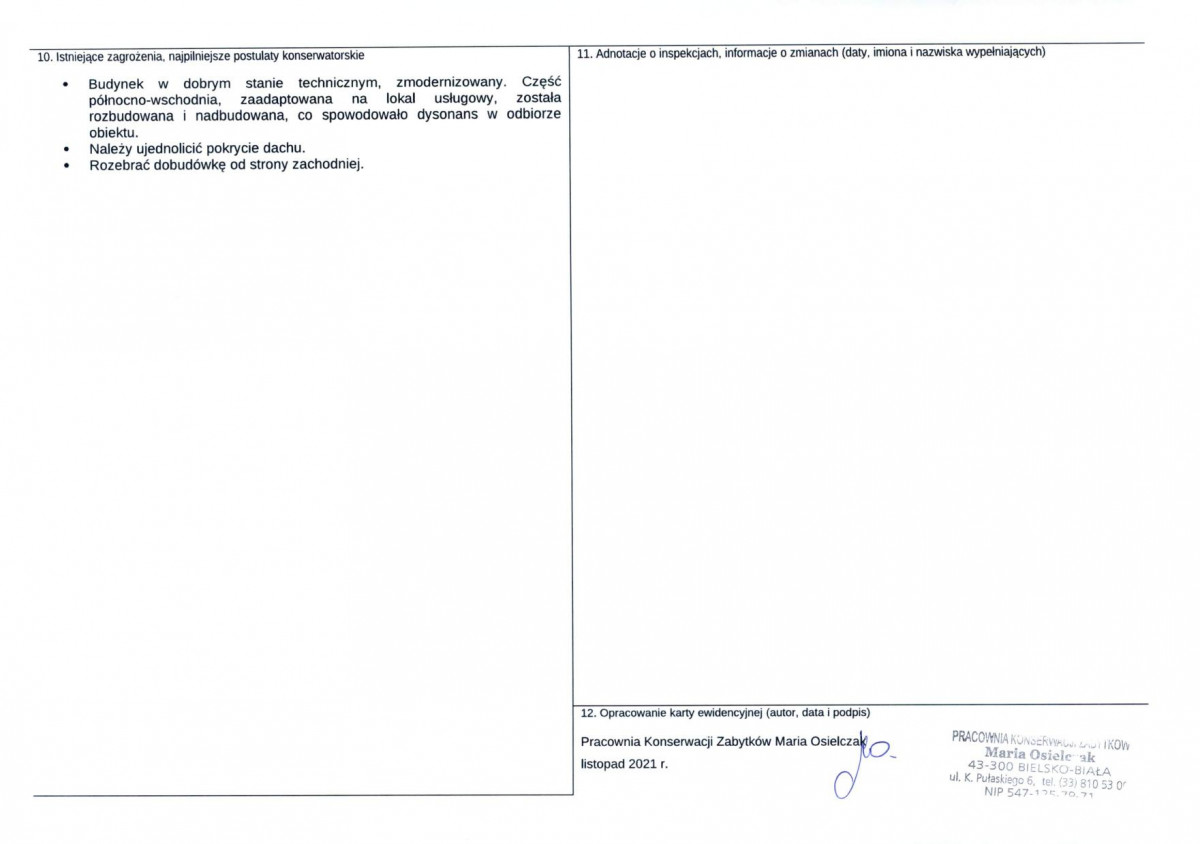 KEZN - Karta obiektu niewpisanego do rejestru, skan nr 2