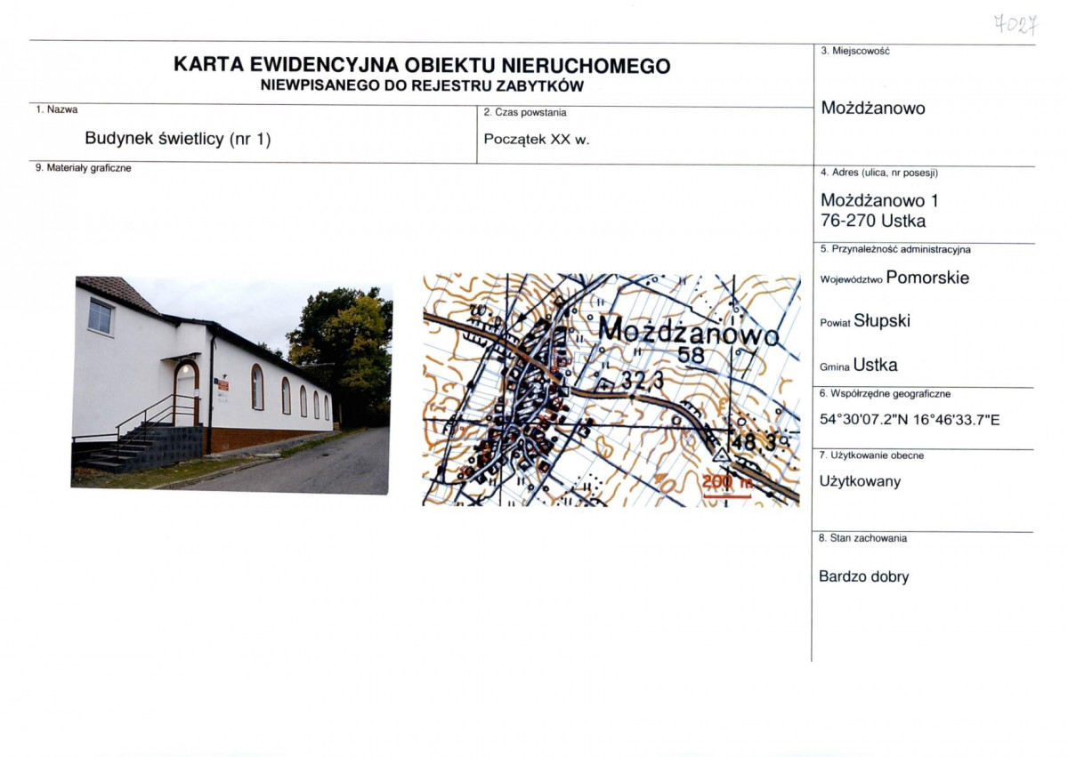 KEZN - Karta obiektu niewpisanego do rejestru, skan nr 1