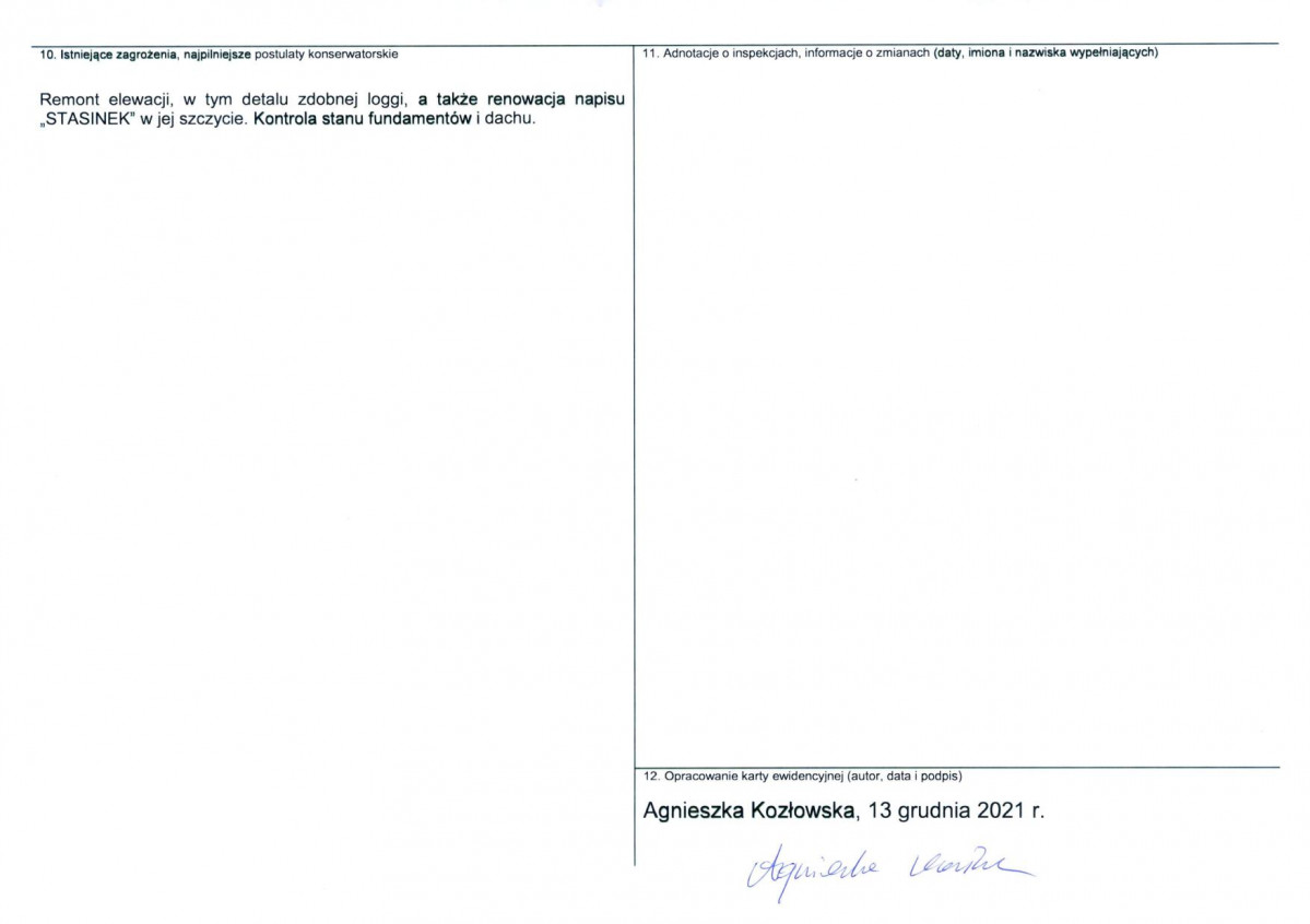 Karta obiektu niewpisanego do rejestru, skan nr 2