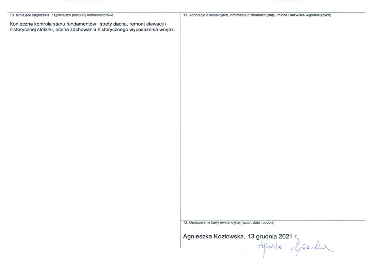 Karta obiektu niewpisanego do rejestru, skan nr 2