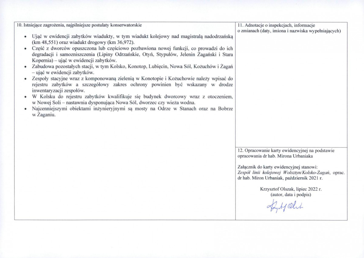 Karta obiektu niewpisanego do rejestru, skan nr 2