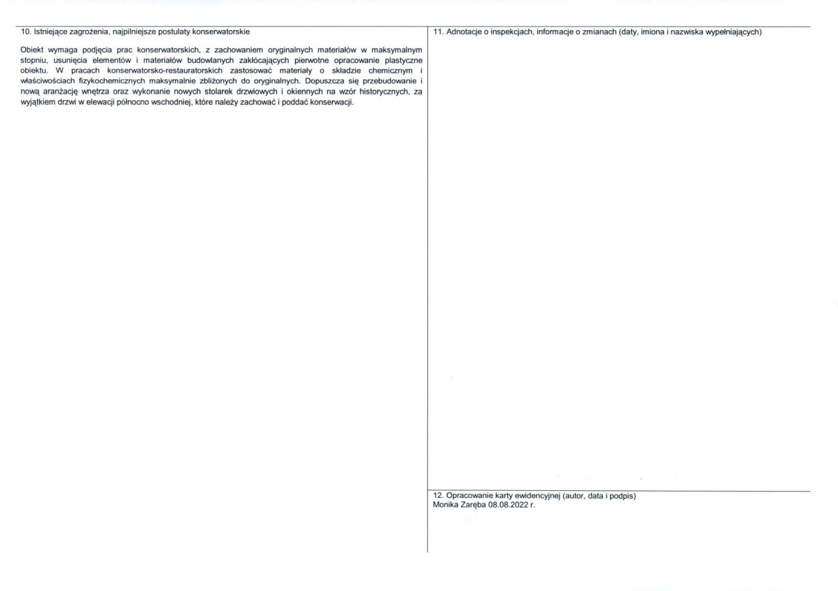 Karta obiektu niewpisanego do rejestru, skan nr 2