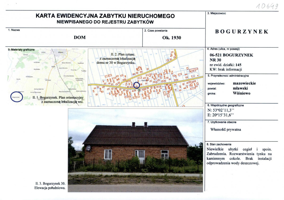 KEZN - Karta obiektu niewpisanego do rejestru, skan nr 1