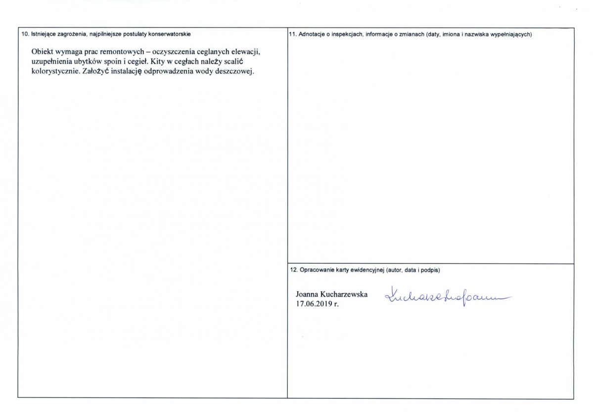 KEZN - Karta obiektu niewpisanego do rejestru, skan nr 2