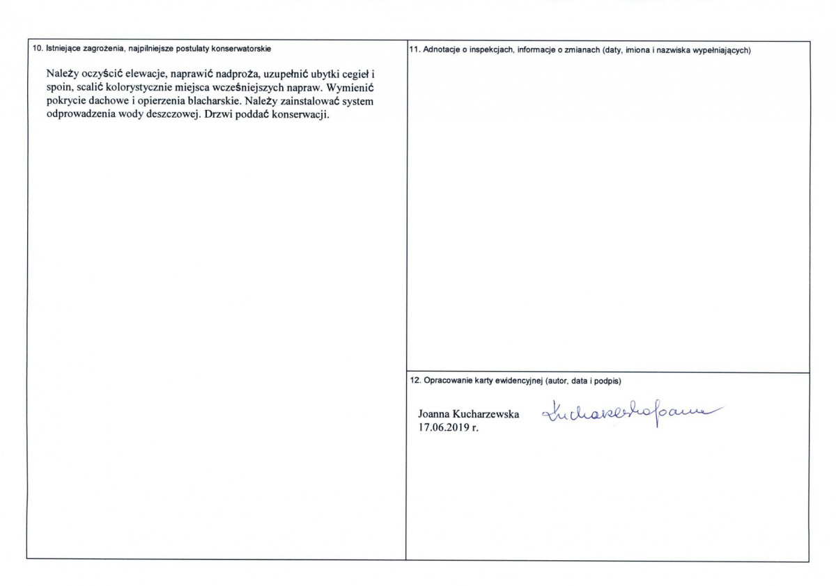 KEZN - Karta obiektu niewpisanego do rejestru, skan nr 2