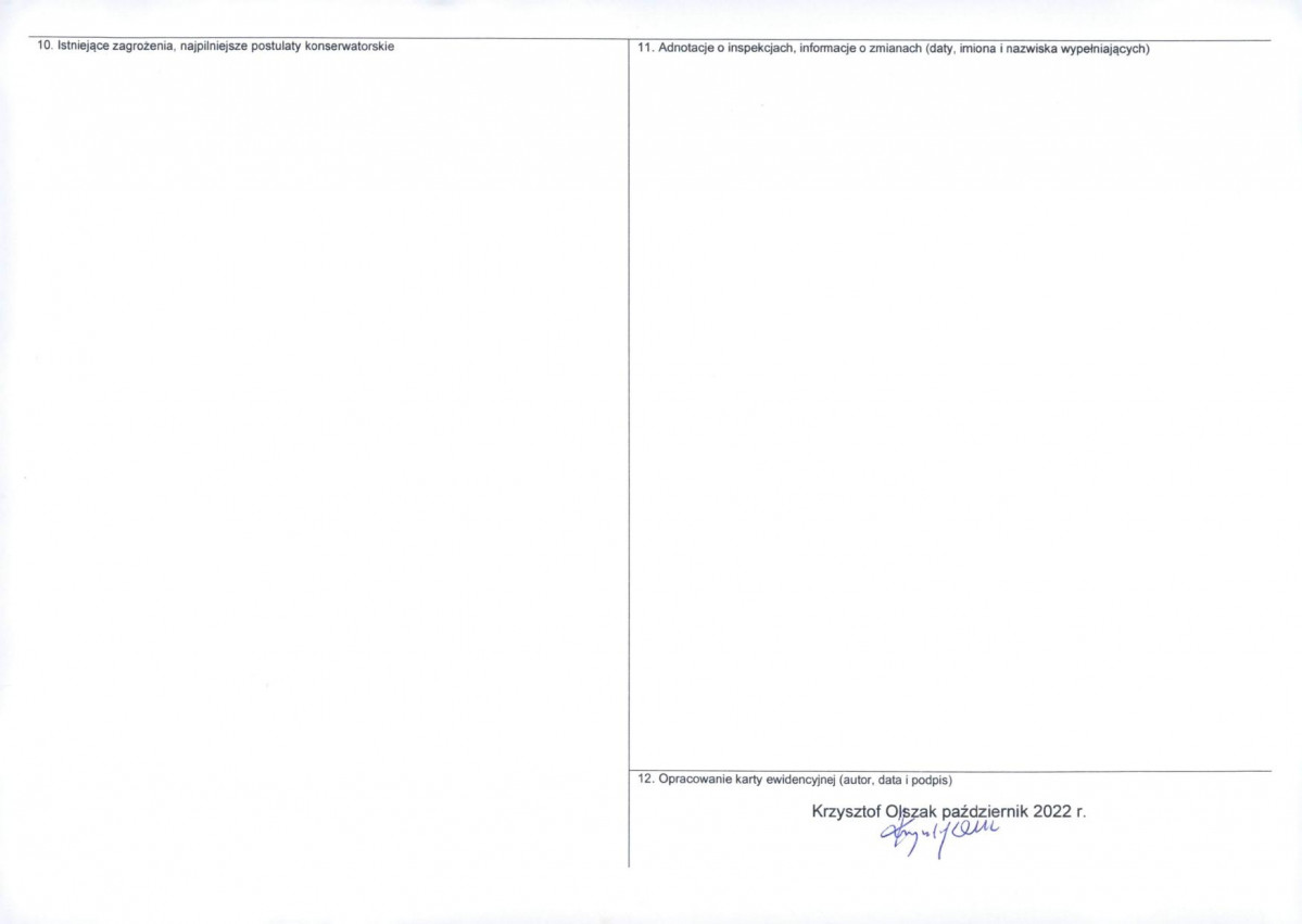 KEZN - Karta obiektu niewpisanego do rejestru, skan nr 2