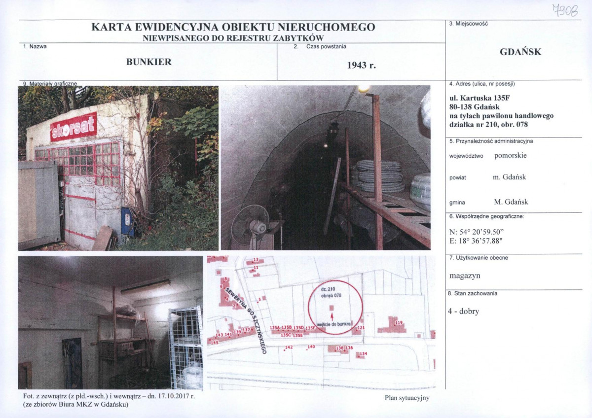 KEZN - Karta obiektu niewpisanego do rejestru, skan nr 1