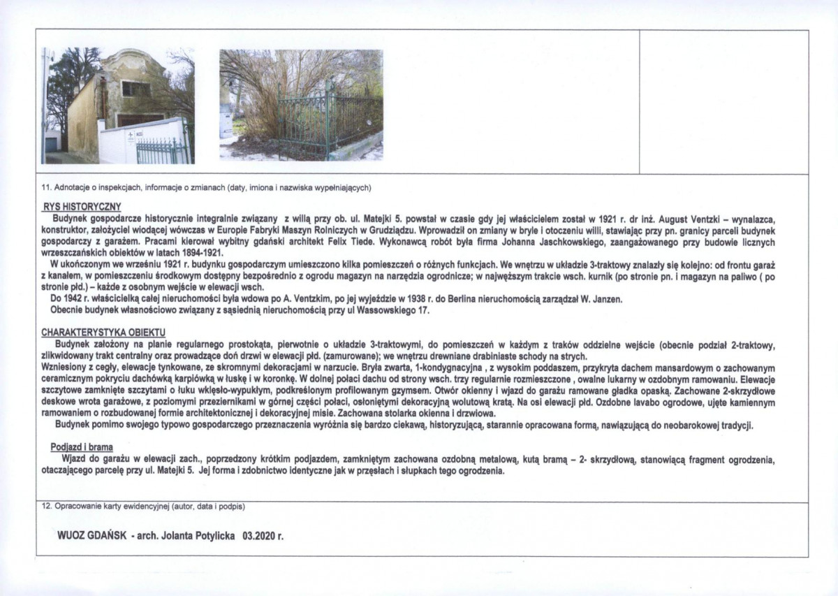 KEZN - Karta obiektu niewpisanego do rejestru, skan nr 2