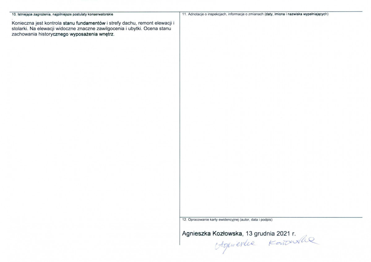 Karta obiektu niewpisanego do rejestru, skan nr 2