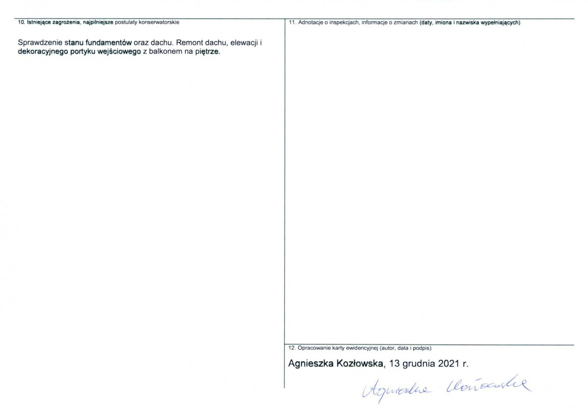 Karta obiektu niewpisanego do rejestru, skan nr 2