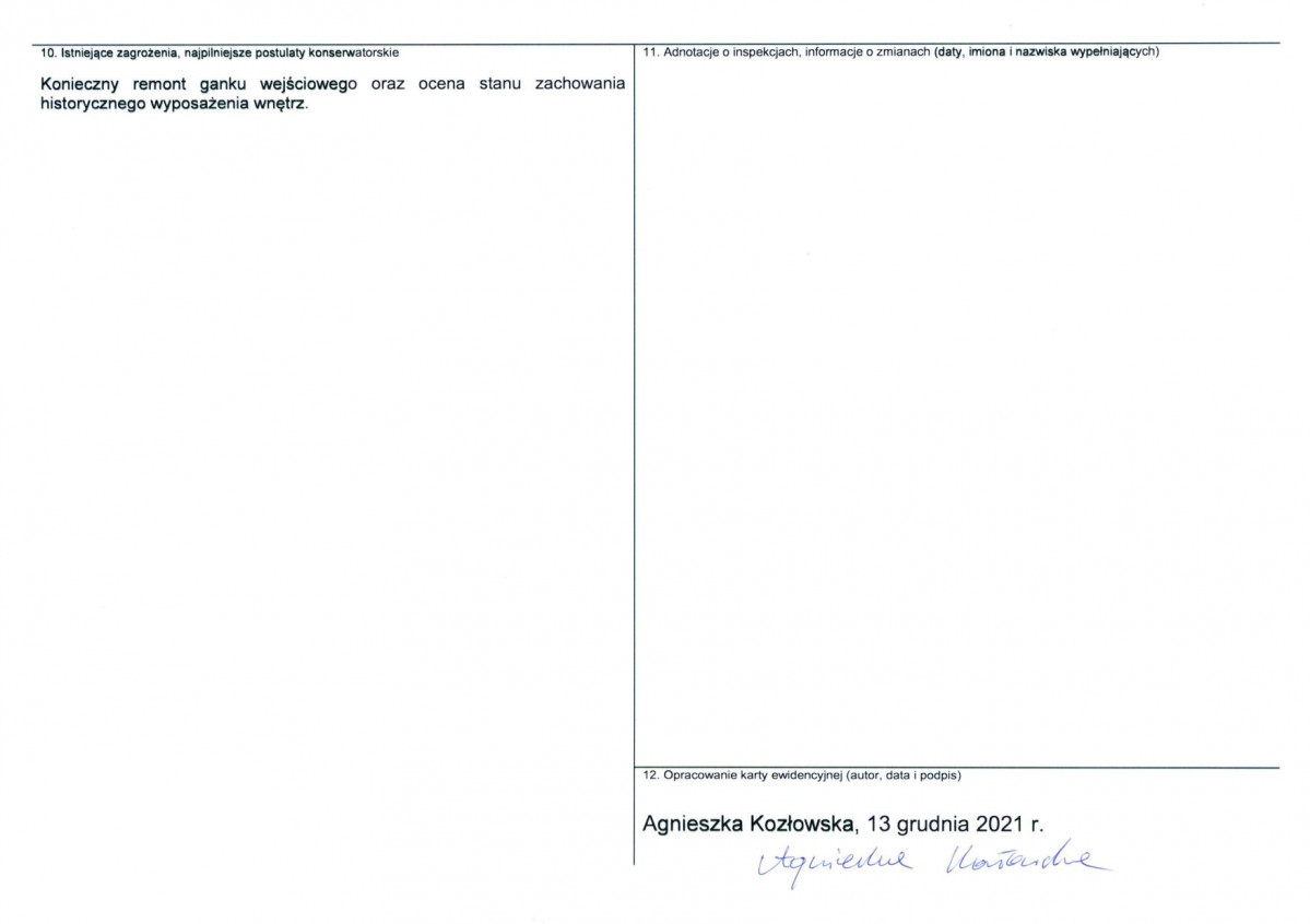 Karta obiektu niewpisanego do rejestru, skan nr 2