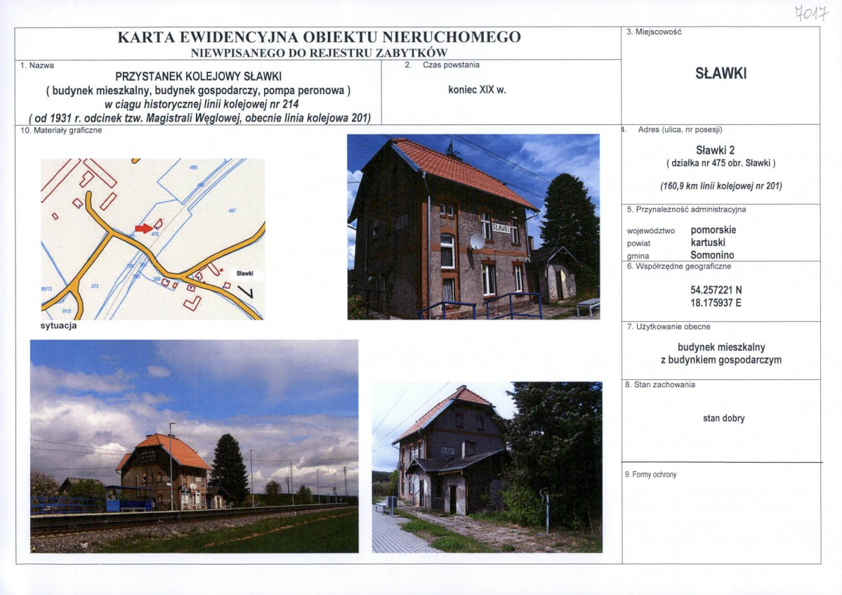 Karta obiektu niewpisanego do rejestru, skan nr 1