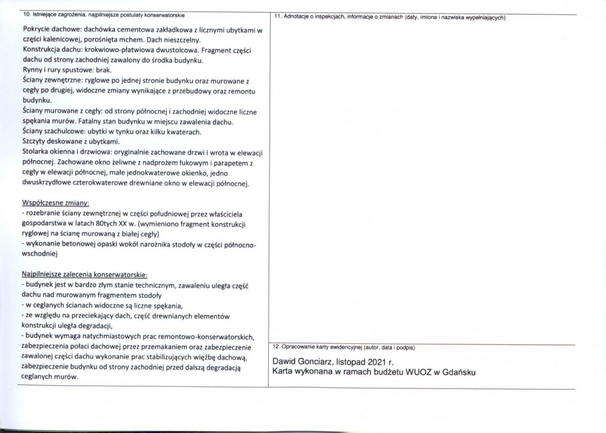 Karta obiektu niewpisanego do rejestru, skan nr 2
