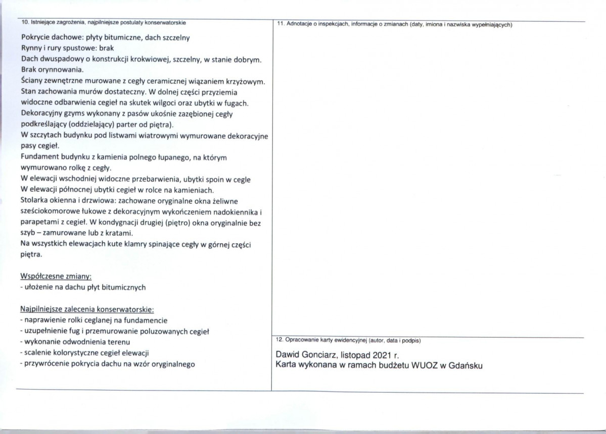 Karta obiektu niewpisanego do rejestru, skan nr 2